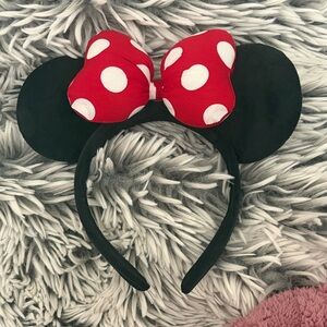 Red Polka Dot Bow Mouse Ears Headband